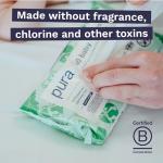 Pura Natural Sensitive Baby Wipes, 99% Water, Unscented & Hypoallergenic, Suitable for Sensitive & Eczema-prone Skin, Hypoallergenic, EWG Verified, 10 Pack of 60 Wet Wipes (600 Diaper Wipes) Bulk Buy