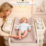 JVEOO Muslin Baby Changing Pad, 2 Pack Muslin Soft Cotton Covers & Waterproof Lining Foam Diaper Changing Table Pad 32" x 16.6" Mat for Dressers & Table