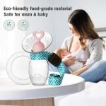 Bumblebee Manual Breast Pump with Breastfeeding Milk Saver Stopper& lid in Gift Box Food Grade Silicone bpa PVC and Phthalate Free 3.04oz/90ml