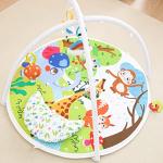 ZILLYBEE Baby Play Gym, ibabejoy Activity Play Mat for Newborn to Toddler, Stage-Based Sensory & Motor Skills Development, 7in 1 Non Slip Language Discovery Platmats with Teether