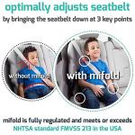 New Mifold Comfort Grab-and-go Car Backless Booster Seat-Compact and Portable for Every Day, Carpooling, Travel, Ocean Blue