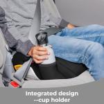 Diono Solana, No Latch, Pack of 2 Backless Booster Car Seats, Lightweight, Machine Washable Covers, Cup Holders, Black