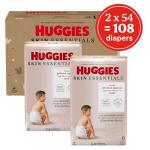Huggies Size 6 Diapers, Skin Essentials Baby Diapers, Size 6 (35+ lbs), 108 Count (2 Packs of 54), Packaging May Vary