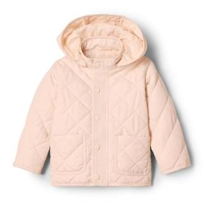 Amazon Essentials x Sofia Grainge Unisex Babies' Hooded Insulated Midweight Field Jacket, Pearl, 12 Months