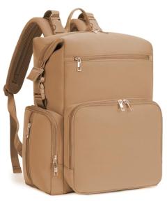 CEI-CEI Neoprene Diaper bag Backpack Waterproof Baby Changing Bags for Mom and Dad with Changing Pad Large Travel Maternity Tote with Insulated Pockets and Organised Compartments (Oat)