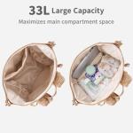 CEI-CEI Neoprene Diaper bag Backpack Waterproof Baby Changing Bags for Mom and Dad with Changing Pad Large Travel Maternity Tote with Insulated Pockets and Organised Compartments (Oat)