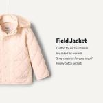 Amazon Essentials x Sofia Grainge Unisex Babies' Hooded Insulated Midweight Field Jacket, Pearl, 12 Months