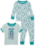 Amazon Essentials Disney | Marvel | Star Wars Baby Boys' Snug-Fit Cotton Pajama Sleepwear Sets, Pack of 3, 3-piece Star Wars Green R2-d2 Set, 24 Months