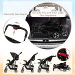 Baby Joy Lightweight Stroller, Compact Toddler Travel Stroller for Airplane, Infant Stroller w/Adjustable Backrest/Footrest/Canopy, 5-Point Harness, Storage Basket, Easy One-Hand Fold, Coffee