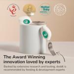 doddl Toddler Utensils, Ergonomic Fork and Spoon Set for Self Feeding, Stainless Steel Silverware for 1-3 Year Olds, BPA Free, Dishwasher Safe (Aqua)