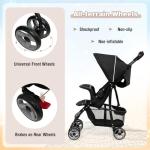 Baby Joy Lightweight Stroller, Compact Toddler Travel Stroller for Airplane, Infant Stroller w/Adjustable Backrest/Footrest/Canopy, 5-Point Harness, Storage Basket, Easy One-Hand Fold, Coffee