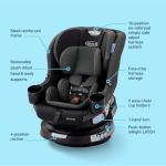 Graco EasyTurn 360 2-in-1 Convertible Car Seat, 360 Degree Rotating Infant to Toddler Rotating Car Seat, 2 Modes Forward and Rear Facing, Slim Design, Cyran