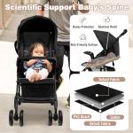 Baby Joy Lightweight Stroller, Compact Toddler Travel Stroller for Airplane, Infant Stroller w/Adjustable Backrest/Footrest/Canopy, 5-Point Harness, Storage Basket, Easy One-Hand Fold, Coffee