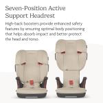 UPPAbaby Alta V2 High Back Booster Seat/Seven-Position, Active Support Headrest for Growing Children/SecureFit Integrated Belt Guide + Positioner/Cup Holder Included/Kavneer (Almond Mélange)