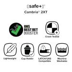 Diono Cambria 2XT XL, Dual Latch Connectors, 2-in-1 Belt Positioning Booster Seat, High-Back to Backless Booster with Space and Room to Grow, 8 Years 1 Booster Seat, Blue Surge