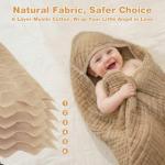 Hooded Baby Bath Towels for Newborn, 2 Pack - 6-Layer 100% Muslin Cotton, Soft Absorbent Baby Towels with Hood for Babies, Infants & Toddlers, Large 32x32 Inch Unisex Newborn Baby Bath Essentials