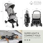 Lightweight Travel Stroller for Baby & Toddlers - Easy Fold & Compact Stroller with Canopy, Storage Basket, Multi-Position Recline & Convenient One-Hand Fold (Grey)