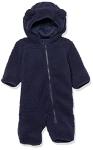 Amazon Essentials Unisex Babies' Hooded Sherpa Fleece Bunting Suit, Dark Navy, 18 Months