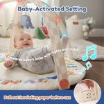 Baby Play Gym & Activity Mat with Light-up Musical Arch, Washable Tummy Time Mat with 6 Detachable Sensory Toys for Motor Skills, Baby Essentials Shower Gift - ABC123