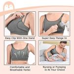 Momcozy Pumping Bra Hands Free, Pumping and Nursing Bra in One Holding Breast Pump for Spectra, Lansinoh, Medela, Black,grey-2pk, Medium