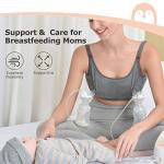 Momcozy Pumping Bra Hands Free, Pumping and Nursing Bra in One Holding Breast Pump for Spectra, Lansinoh, Medela, Black,grey-2pk, Medium