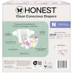 The Honest Company Comfort Dry Disposable Diapers for Sensitive Skin, Hypoallergenic, Rose Blossom + Tutu Cute, Club Box Size Newborn 72 Count