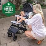 Ingenuity Ingenuity 3Dquickclose CS+ Compact Fold Stroller – Lightweight Stroller with Oversized Canopy, Extra-Large Storage and Compact Fold, Gray