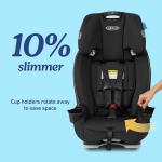 Graco Slimfit 3-in-1 Convertible Car Seat, Ultra-Space-Saving Design, Jarret, Suitable for Rear and Forward-Facing, Highback Booster Seat with 10-Position Headrest