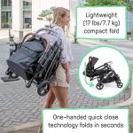 Ingenuity Ingenuity 3Dquickclose CS+ Compact Fold Stroller – Lightweight Stroller with Oversized Canopy, Extra-Large Storage and Compact Fold, Gray