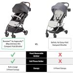 Ingenuity Ingenuity 3Dquickclose CS+ Compact Fold Stroller – Lightweight Stroller with Oversized Canopy, Extra-Large Storage and Compact Fold, Gray