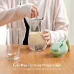 Momcozy Breast Milk Pitcher, Resistant to Heat and Cold Abrupt Temp Swings, No Leak Glass Breast Milk Fridge Storage Container with Wide Mouth, Fast Baby Formula Maker, Green