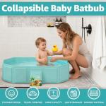 Collapsible Baby Bathtub, Toddler Bathtub with a Drain Plug, Folded for Storage Without Assembly, Suitable for Newborns to Toddlers, Portable Bathtub for Outdoor Travel, Green