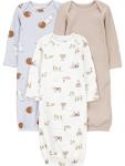 Simple Joys by Carter's Neutral 3-pack Neutral Cotton Sleeper Gown, Milk and Cookie, NB