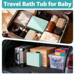 Collapsible Baby Bathtub, Toddler Bathtub with a Drain Plug, Folded for Storage Without Assembly, Suitable for Newborns to Toddlers, Portable Bathtub for Outdoor Travel, Green