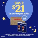 Huggies Size 6 Overnites Baby Diapers: Overnight Diapers, Size 6 (35+ lbs), 84 Ct (2 Packs of 42), Packaging May Vary