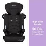 Baby Trend Hybrid SI 3-in-1 Combination Booster Seat, Hoboken Black – Side-Impact Protection, 3-Stage Growth Design, Adjustable Headrest, Cushioned Comfort