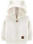 Simple Joys by Carter's Kid's Hooded Sweater Jacket with Sherpa Lining Outerwear, Oatmeal, 0-3M