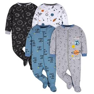 Gerber Baby Boys 4 Pack 'N Play Footie And Toddler Sleepers, Space, 0-3 Months US