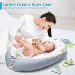 Baby Play Mat, 7-in-1 Infant Gym Mat for Sensory and Motor Development, Washable & Portable Newborn Tummy Time Activity Mat for Home & Travel, Babies Gift for 0-3-6-9-12-18 Months