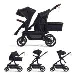 Momcozy ChangeGo Baby Stroller, Convertible Single-to-Double-to-Wagon Stroller with 23 Configurations, Carry-cot and Seat Included, Large PU Wheels, All-Wheel Suspension ＆ Extendable UPF50+ Canopy