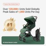 MAMAZING Ultra Air Lightweight Baby Travel Stroller with Carbon Fiber Frame, Compact & Airplane-Friendly, One-Handed Fold, 11.6 lbs, Perfect for Toddlers, Green