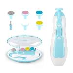 Baby Nail File Clippers Electric: Baby Nail Trimmer Electric Kit Fingernails Toes Care Manicure 6-in-1 Set with LED Light Safe for Newborn Kids and Adult