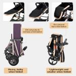 PEARLOVE 2 in 1 Baby Stroller Newborn Foldable Pushchair Folding High Landscape Infant Carriage,Toddler Pushchair Black Baby Stroller