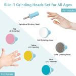 Baby Nail File Clippers Electric: Baby Nail Trimmer Electric Kit Fingernails Toes Care Manicure 6-in-1 Set with LED Light Safe for Newborn Kids and Adult