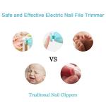 Baby Nail File Clippers Electric: Baby Nail Trimmer Electric Kit Fingernails Toes Care Manicure 6-in-1 Set with LED Light Safe for Newborn Kids and Adult