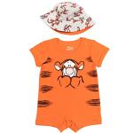 Disney Winnie the Pooh Tigger Infant Baby Boys Romper and Bucket Sun Hat Orange 12 Months