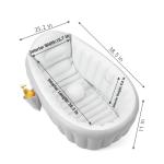 PandaEar Inflatable Baby Bathtub with Air Pump, Non-Slip Soft Cushion Bathing Tub for Toddlers & Infants (0-36 Months), Collapsible Travel-Friendly Blow Up Pool with Side Pocket & Backrest (Gray)