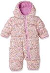 Amazon Essentials Unisex Babies' Water-Resistant Winter Puffer Bunting Suit, Ivory Delicate Floral, 0-3 Months