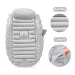 PandaEar Inflatable Baby Bathtub with Air Pump, Non-Slip Soft Cushion Bathing Tub for Toddlers & Infants (0-36 Months), Collapsible Travel-Friendly Blow Up Pool with Side Pocket & Backrest (Gray)