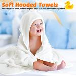 Reginary 4 Pack Baby Hooded Towels Coral Fleece Baby Bath Towels 30 x 30 Inch Soft Absorbent Hooded Bath Blanket for Newborn Toddler Infant Boy Girl Shower Gift Supplies (White)